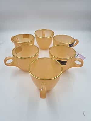 6 Pc. Glass Mug Set Orange 